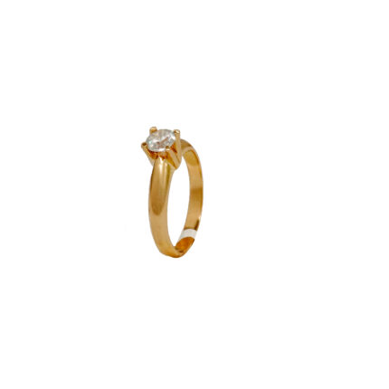 ANILLO PARA DAMA SOLITARIO PIEDRA BLANCA ORO 18K