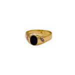 ANILLO PARA HOMBRE PIEDRA NEGRA ONIX ORO 18K