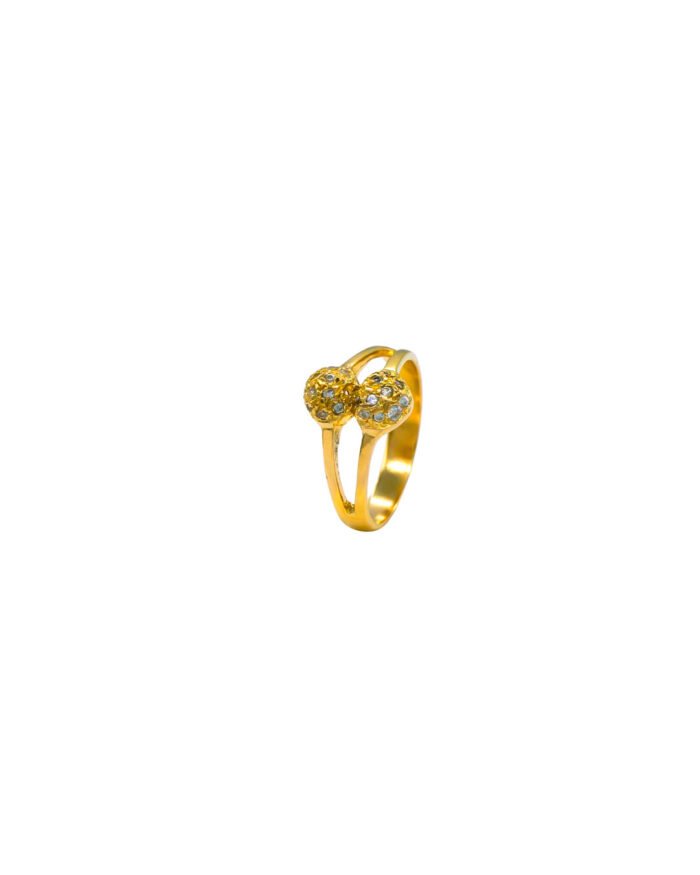 ANILLO BOLAS DE FUEGO PIEDRAS ORO 18K - Image 1