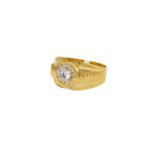 ANILLO PARA HOMBRE ROLEX PIEDRAS BLANCAS ORO 18K