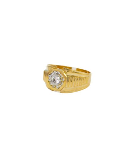 ANILLO PARA HOMBRE ROLEX PIEDRAS BLANCAS ORO 18K