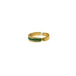 ANILLO PARA DAMA REGLETA PIEDRAS VERDES ORO 18K
