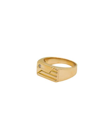 ANILLO PARA HOMBRE CUADRADO PIEDRA ORO 18K
