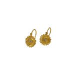 ARETES CORTOS GIRASOL ORO 18K