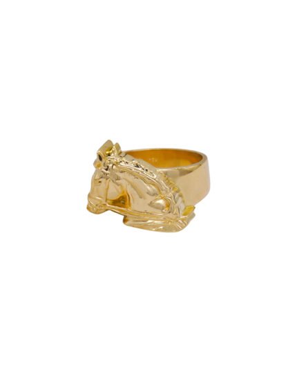 ANILLO PARA HOMBRE FIGURA CABALLO MACISO ORO 18K