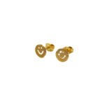 ARETES TOPOS CARA FELIZ ORO 18K
