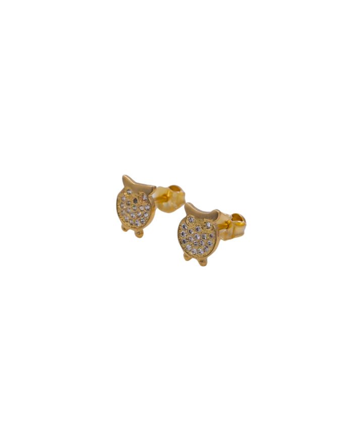 ARETES TOPOS BUHO PIEDRAS ORO 18K - Image 1