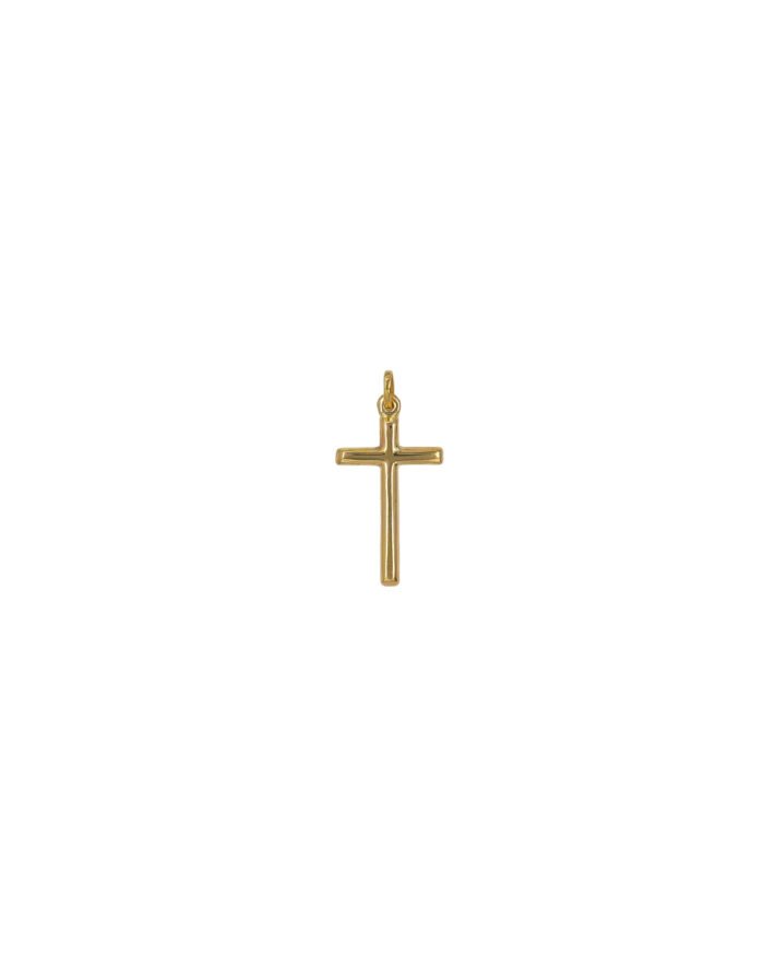 DIJE CRUZ HUECA LISA ORO 18K - Image 1