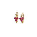 ARETES CORTOS UVAS CIERRE PRESION ORO 18K