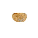ANILLO PARA HOMBRE ROSTRO CRISTO PIEDRAS ORO