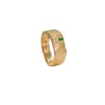 ANILLO PARA HOMBRE LISO REGLETA PIEDRA ORO 18K