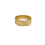 ANILLO PARA HOMBRE LISO REGLETA PIEDRA ORO 18K