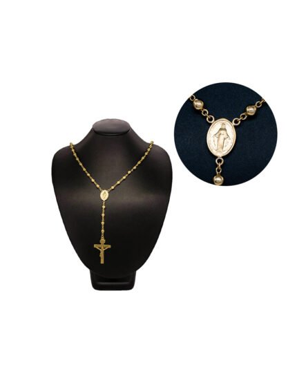 CADENA TEJIDO ROSARIO ORO AMARILLO 18K
