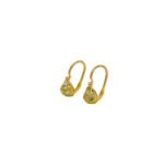 ARETES CORTOS MEDIA BOLA DE FUEGO ORO 18K