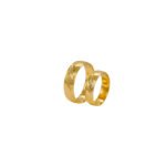 ANILLO MATRIMONIO TALLADO PIEDRAS ORO 18K