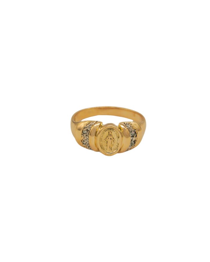 ANILLO PARA DAMA VIRGEN CURRUGADO ORO 18K - Image 1