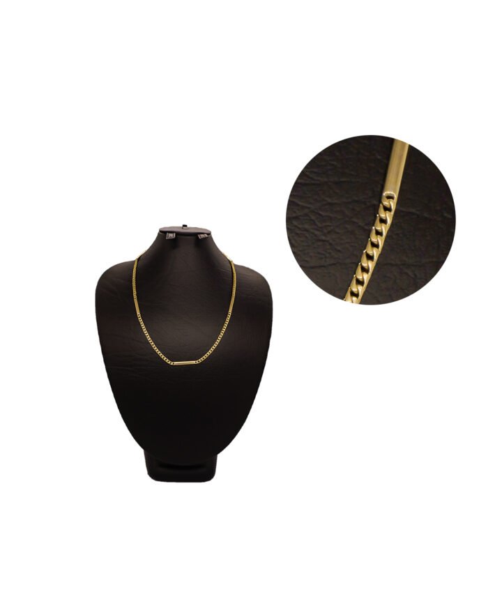 CADENA TEJIDO CUBANA BARRAS CORTA ORO 18K - Image 1