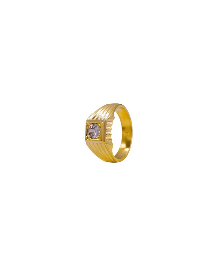 ANILLO PARA HOMBRE PIEDRA BLANCA ORO 18K - Image 1