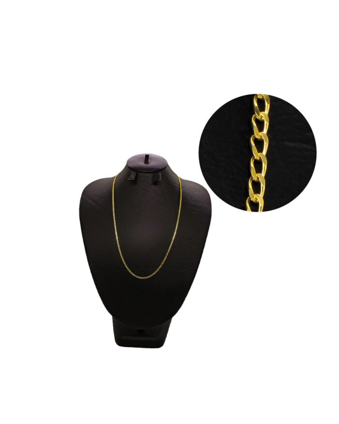 CADENA TEJIDO BANANA FINA CORTA ORO 18K - Image 1