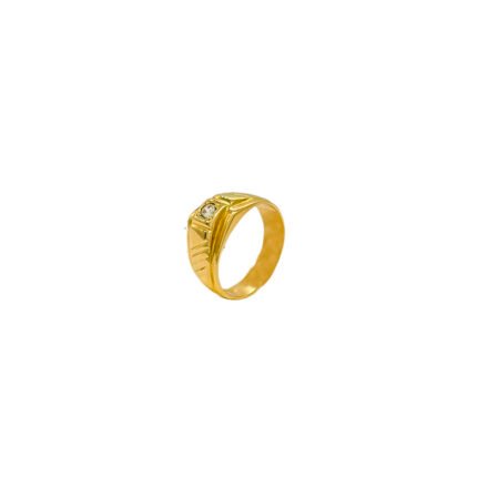 ANILLO PARA HOMBRE PIEDRA BLANCA ORO 18K