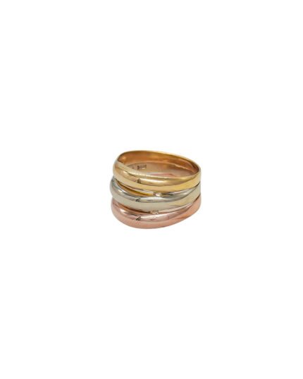 ANILLO PARA DAMA LISO TRES OROS 18K