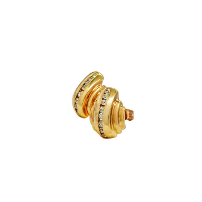 ARETES TOPOS CARACOL PIEDRAS ORO 18K - Image 1