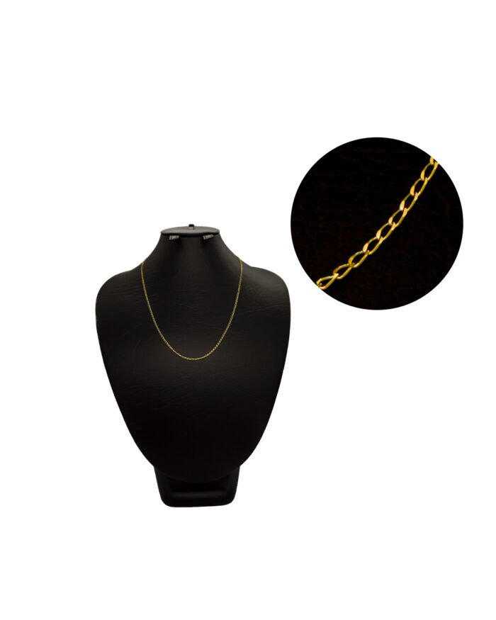 CADENA TEJIDO BANANA FINA CORTA ORO 18K - Image 1