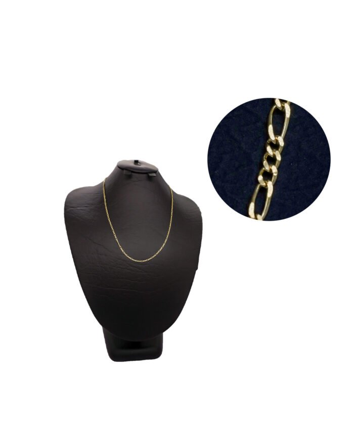 CADENA TEJIDO TRES POR UNO FINA CORTA ORO 18K - Image 1