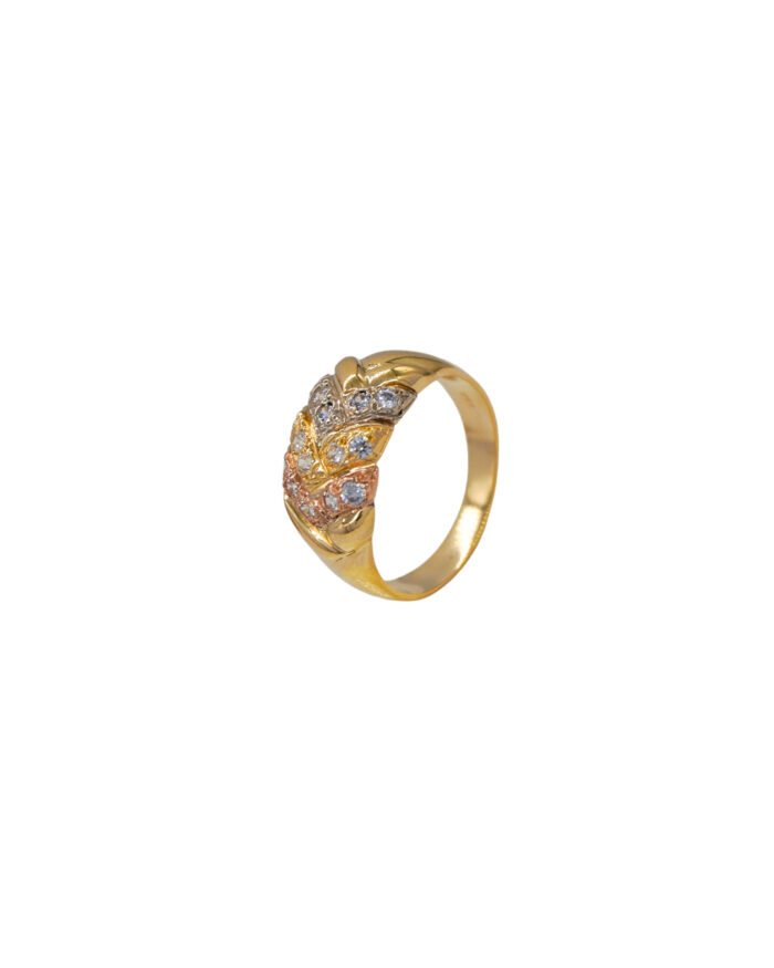 ANILLO PARA DAMA TRES OROS PIEDRAS ORO 18K - Image 1