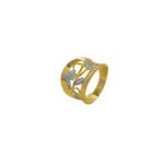 ANILLO PARA DAMA CALADO FLOR PIEDRAS ORO 18K