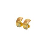 ARETES TOPOS ARENADOS LISOS TRES OROS 18K