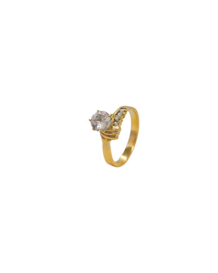 ANILLO PARA DAMA SOLITARIO TENNIS PIEDRA BLANCA ORO 18K - Image 1
