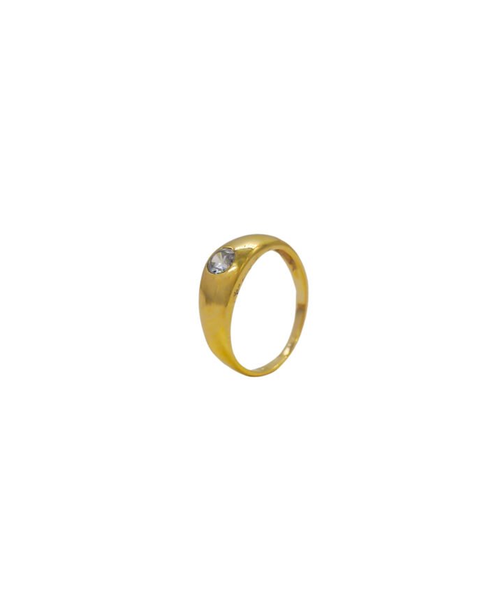 ANILLO PARA DAMA LISO PIEDRA BLANCA ORO 18K - Image 1