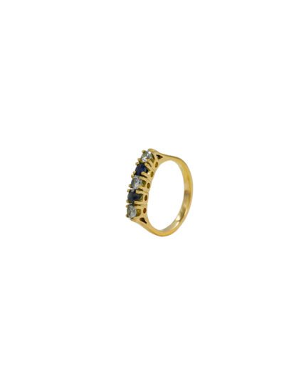 ANILLO PARA DAMA REGLETA PIEDRAS COLORES ORO 18K