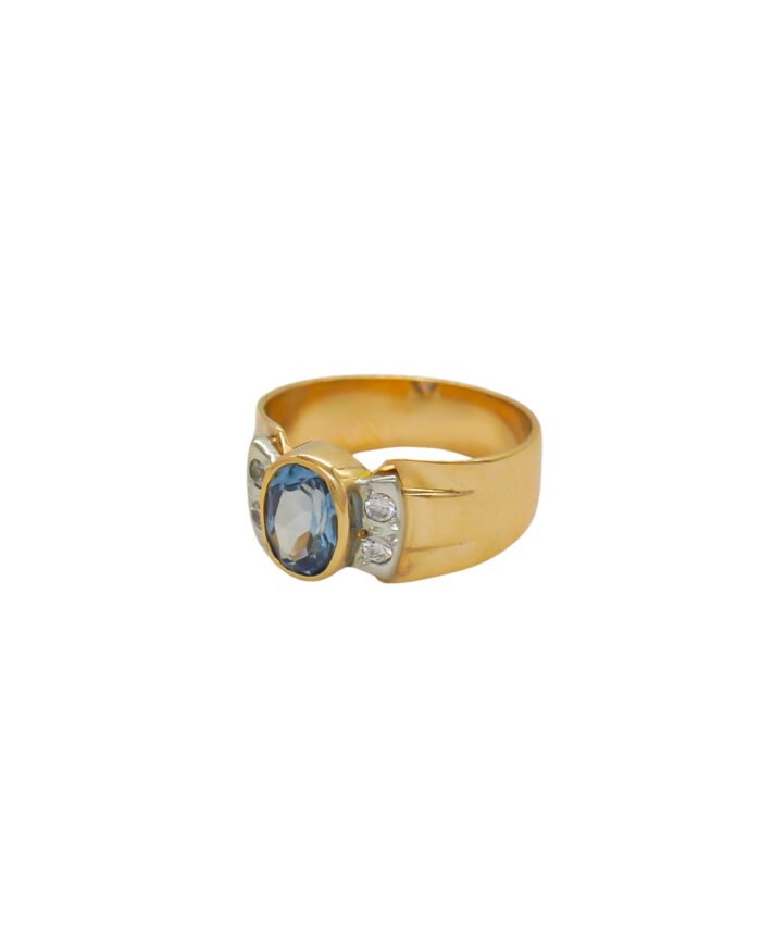 ANILLO PARA DAMA PIEDRAS AZUL ORO 18K - Image 1