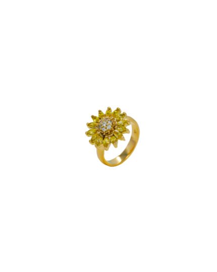 ANILLO PARA DAMA GIRASOL PIEDRAS ORO 18K