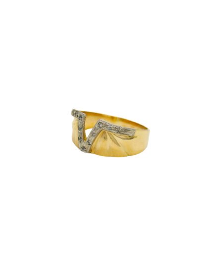 ANILLO PARA DAMA V DOS OROS PIEDRAS ORO 18K