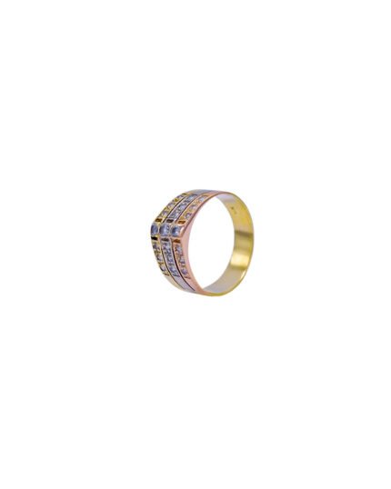 ANILLO PARA DAMA TRES OROS PIEDRAS ORO 18K