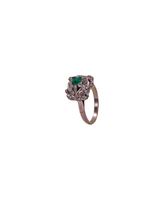 ANILLO PARA DAMA PIEDRA ESMERALDA ORO BLANCO 18K - Image 1