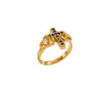 ANILLO CRUZ CON ZIRCONES 18K