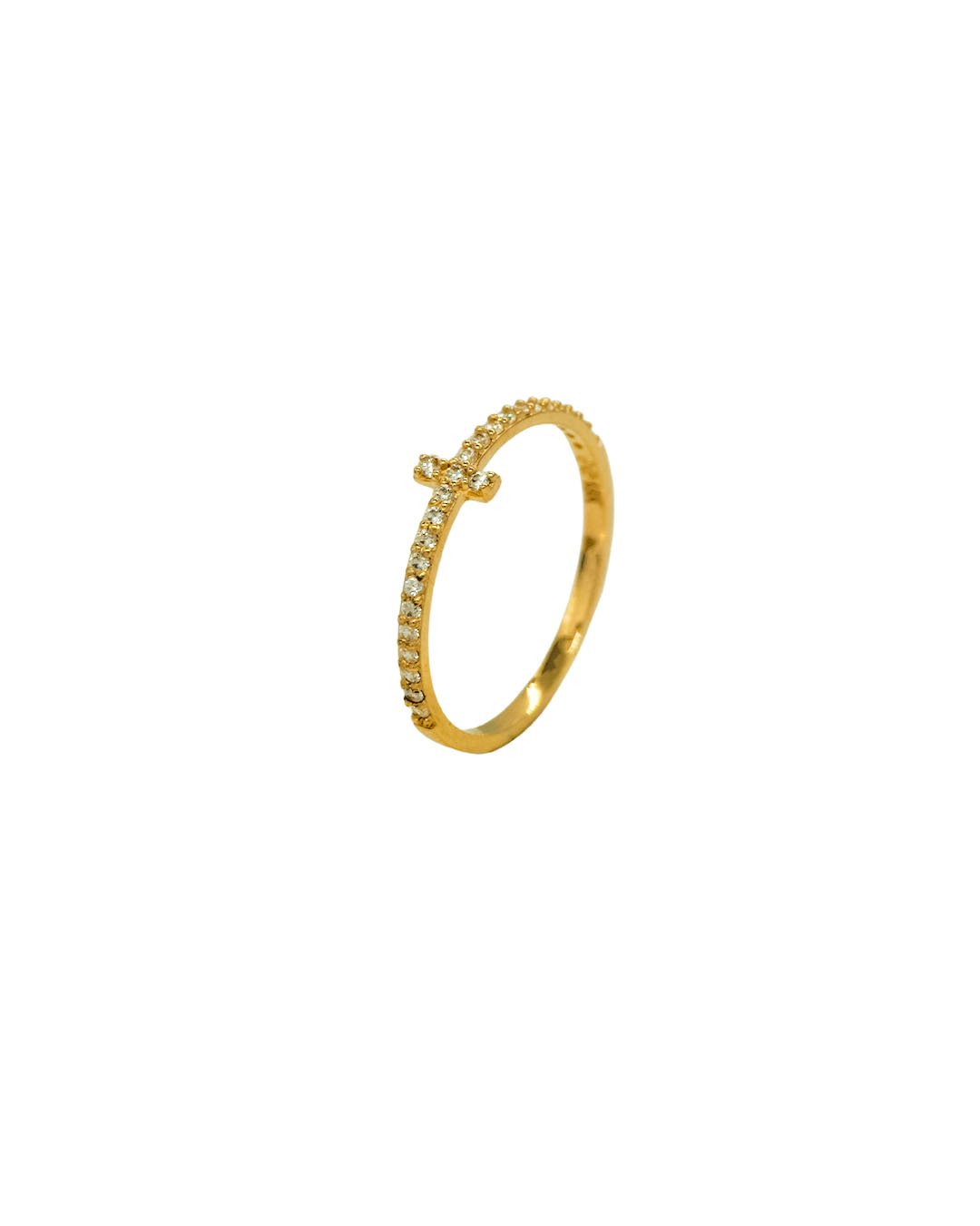 1871737.jpg ANILLO CRUZ CON ZIRCONES 18K - Image 1