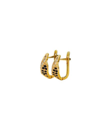 ARETES CORTOS COLMENA PIEDRAS CIERRE CATALAN ORO 18K