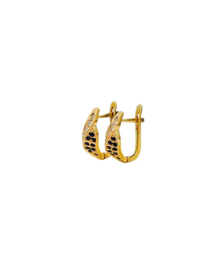 ARETES CORTOS COLMENA PIEDRAS CIERRE CATALAN ORO 18K - Image 1