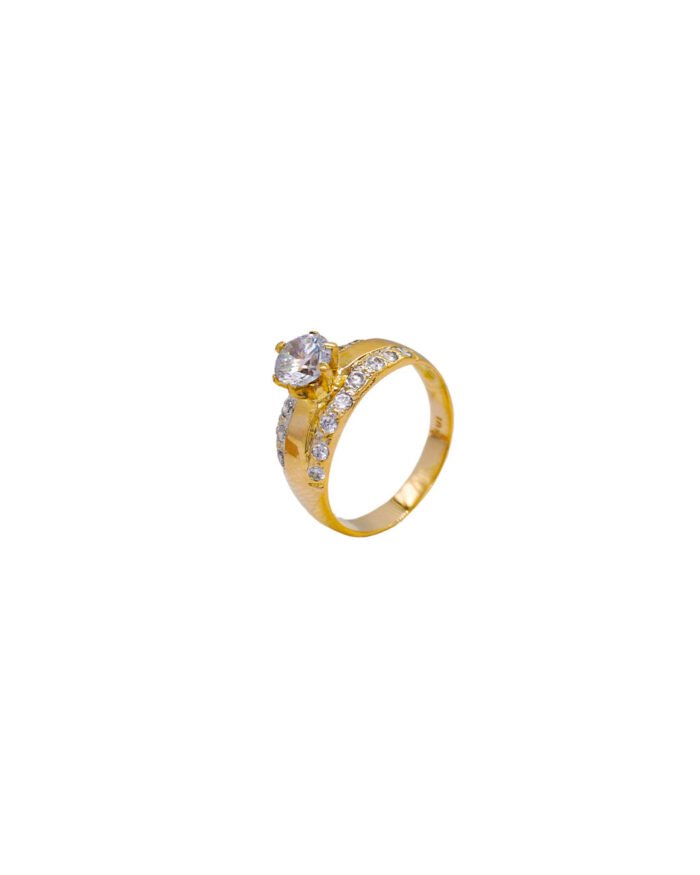 ANILLO PARA DAMA SOLITARIO PIEDRA BLANCA ORO 18K - Image 1