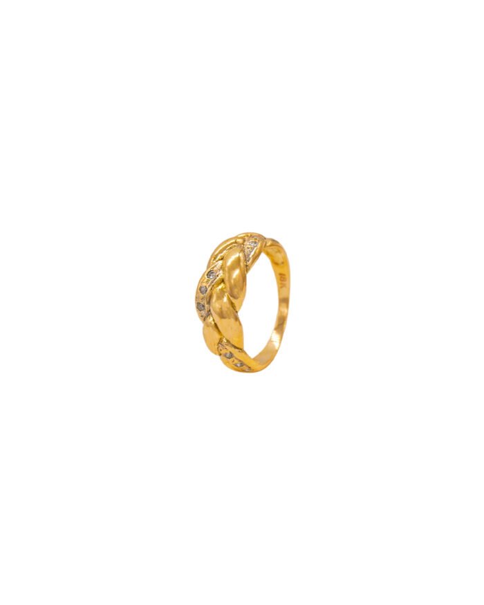 ANILLO PARA DAMA TRENSADO PIEDRAS ORO 18K - Image 1