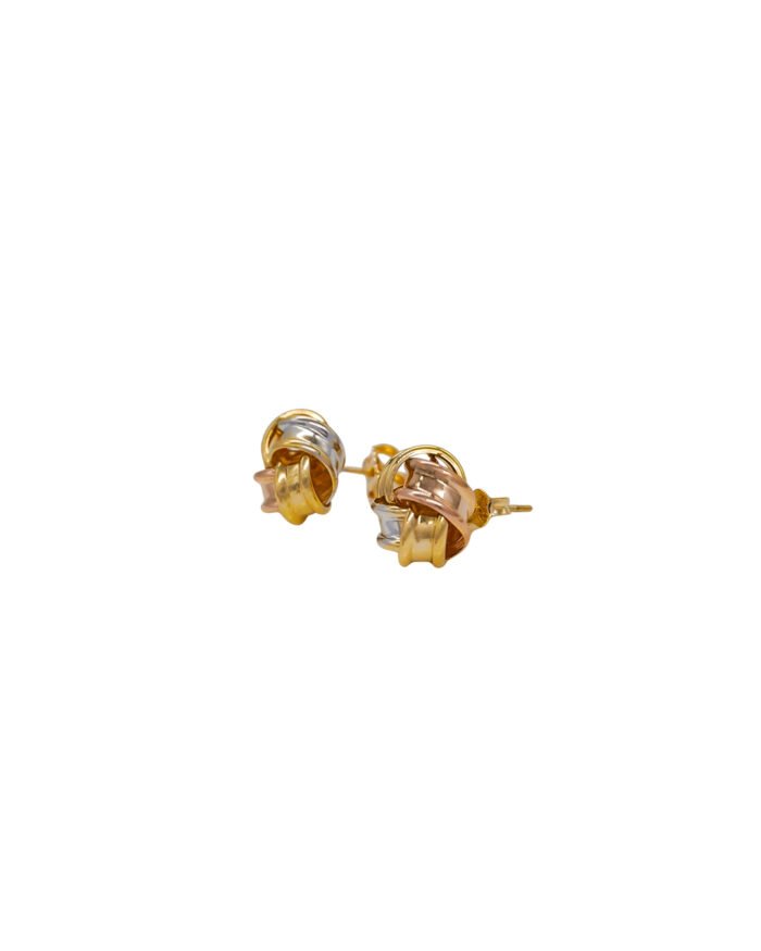 ARETES TOPOS CIRCULO TRES OROS 18K - Image 1