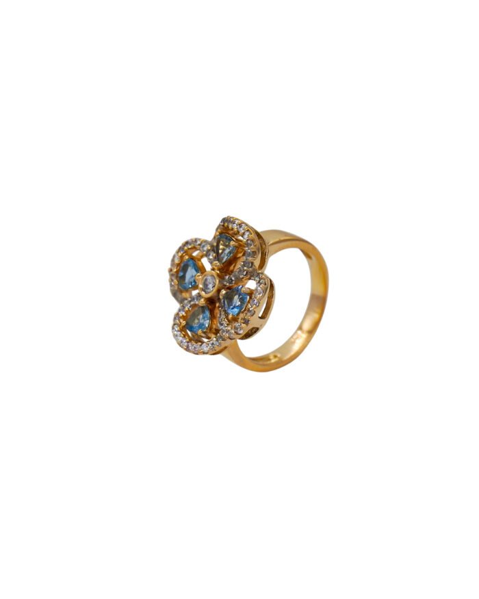 ANILLO PARA DAMA FLOR PIEDRAS ORO 18K - Image 1
