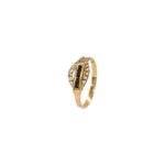ANILLO PARA DAMA HOJA PIEDRAS COLORES ORO 18K