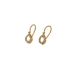 ARETES CORTOS GOTA CALADOS ORO 18K
