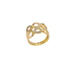ANILLO PARA DAMA CALADO DOS OROS PIEDRAS ORO